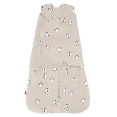 HALO MicroFleece Sleepsack Swaddle 3Way Adjustable Swaddle Blanket for Newborn and Infants TOG 30 for Cold Climates Hip Healthy Penguin Pals Small 36 Months
