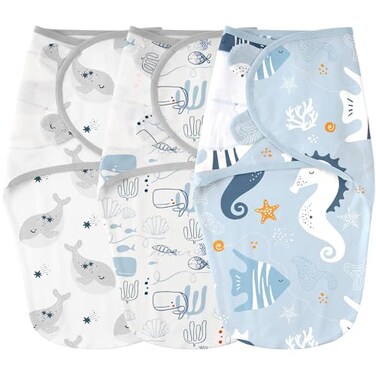 Yoofoss Baby Swaddles for Newborns 100 Cotton Adjustable Swaddle 03 Months 3 Pack Newborn Swaddle Sack Breathable SoftSmall