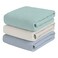 breebleep Muslin Swaddle Blankets for Newbron Receivig Blankets for Boys Large 47x47 Inch Soft Brethable Lightweight Cotton Blankets 3 Pack Green Cream White Blue