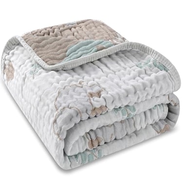 HardNok Ultra Soft Muslin Baby Blanket A Versatile Swaddle and Bed Blanket for Babies Toddlers Boys and Girls Forest Elephant 1 Pack