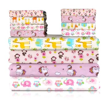 Omilion 34 Pack Baby Receiving Blanket Set 4 Flannel Cotton Blankets 30 x 30 30 Infant Washcloths Mixed Patterns