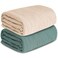 GUNTAIL Muslin Swaddle Blankets for Newborn 2 Pack Breathable Soft Receiving Blanket Large 41 x 41 inches Swaddle Wrap Burping Clothes Essentials Infant Shower Items Beige Green