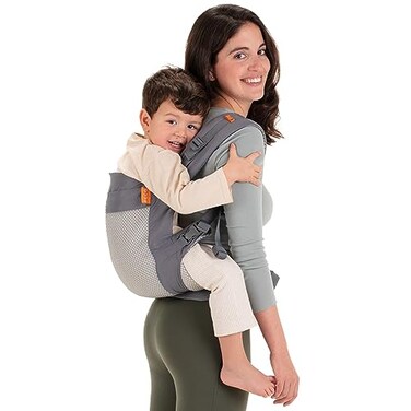 Beco Toddler Carrier with Breathable 3D Mesh Extra Wide Seat FrontCarry Backpack Style Lightweight Sling Carrier for Children 2448 Months Cool Dark Grey