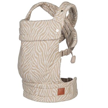 &Acirc;&middot;NEST BLANCHE&Acirc;&middot; Baby Carrier for Newborns to Toddlers Cozy Wrap with Lumbar Support Soft Fabric 735lbs Adjustable Fit Beige Zebra Pattern