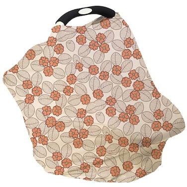 Meetjoy Breathable Car Seat Cover for Babies MultiPurpose Soft Rayon Nursing Cover for Breastfeeding High Stretchy Infant Carseat Canopy Stroller Cover Smooth Rayon Warm Floral
