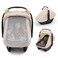 Blissful Diary Baby Car Seat Cover Extra Large Mesh Window Breathable Muslin Cotton Infant Windproof Canopy MustHave Baby Gift Sunshine