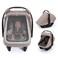 Blissful Diary Baby Car Seat Cover Extra Large Mesh Window Breathable Muslin Cotton Infant Windproof Canopy Agreeable Gray
