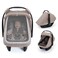 Blissful Diary Baby Car Seat Cover Extra Large Mesh Window Breathable Muslin Cotton Infant Windproof Canopy Agreeable Gray