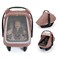 Blissful Diary Baby Car Seat Cover Extra Large Mesh Window Breathable Muslin Cotton Infant Windproof CanopyDusty Pink
