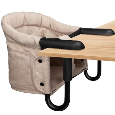 lulunemo Hook On High Chair Portable Foldable for Babies 636 Months Family Travel Use with Carry BagKhaki