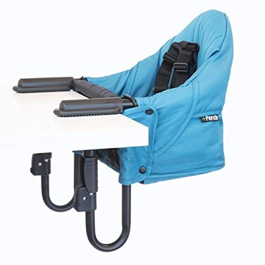 guzzieGuss guzzieGuss Perch ClipOn Table Chair Easy Setup for Travel Restaurants Picnics at Home Kitchen Islands Dining Tables Secure Portable Seating Machine Washable Fabric Aqua
