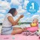 Bright Starts Pop N Sit Portable Booster IndoorOutdoor Use Floor Seat with Feeding Tray Pink 6 Mos 3 Yrs