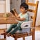 Ingenuity Deluxe Comfort Booster Seat for Kitchen Chair Compact Fold Portable Lightweight Toddler Booster Seat for Dining Table from 6 Months to 3 Years Grey