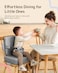 HOMEAL Toddler Booster Seat for Dining Table with Backrest and Adjustable Straps Breathable Booster Seat for Kitchen Chair Portable NonSlip Bottom Booster Seat for Table Light Grey