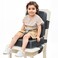 HOMEAL Booster Seat for Kitchen Chair Toddler Booster Seat for Dining Table Dining Seat with Adjustable Straps NonSlip Base Breathable Fabric Dark Gray
