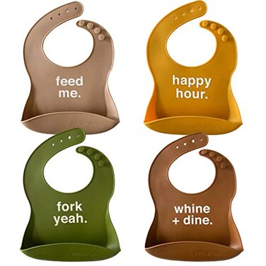 Denver James Silicone Feeding Bibs Dishwasher Safe Waterproof Adjustable