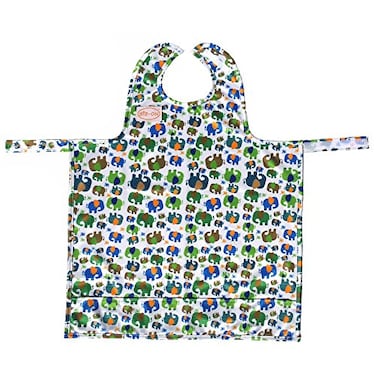 BIB-ON BIBON FullCoverage Bib and Apron Combination for Infant Baby Toddler Ages 04 Elephants