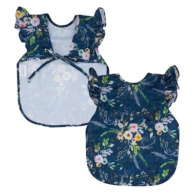 BapronBaby Flutter Boho Floral Bapron No Neck Tie Safer Bib for Baby Toddler Soft Waterproof Stain Resistant Machine Washable Sz Preschool 35yrs