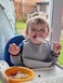 PandaEar 3 Pack Waterproof Silicone Baby Bibs Super Thin Light Weight Feeding Bib with Food Catcher Pocket for Toddler WalnutLinenBrown