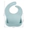PandaEar 3 Pack Silicone Bibs for Boys Girls for Babies Toddlers Waterproof Feeding Bib with Large Food Catcher BPA Free Blue Gray