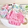 PandaEar 5 Pack Baby Long Sleeve Bibs Waterproof Full Sleeve Bib for Baby Infant Toddler 636 Months Pink