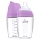 Quark BuubiBottle Max Slow Flow Bottle for Newborn Babies by with AntiColic RealFeel Nipple to Simulate Breastfeeding BPAFree PVCFree ToxinFree 8 Oz Bottle with Lid 2 Pack Purple