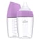 Quark BuubiBottle Max Slow Flow Bottle for Newborn Babies by with AntiColic RealFeel Nipple to Simulate Breastfeeding BPAFree PVCFree ToxinFree 8 Oz Bottle with Lid 2 Pack Purple