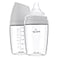 Quark BuubiBottle Max Slow Flow Bottle for Newborn Babies by with AntiColic RealFeel Nipple to Simulate Breastfeeding BPAFree PVCFree ToxinFree 8 Oz Bottle with Lid 2 Pack Gray