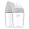 Quark BuubiBottle Max Slow Flow Bottle for Newborn Babies by with AntiColic RealFeel Nipple to Simulate Breastfeeding BPAFree PVCFree ToxinFree 8 Oz Bottle with Lid 2 Pack Gray