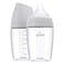 Quark BuubiBottle Max Slow Flow Bottle for Newborn Babies by with AntiColic RealFeel Nipple to Simulate Breastfeeding BPAFree PVCFree ToxinFree 8 Oz Bottle with Lid 2 Pack Gray
