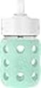 Lifefactory 8Ounce Wide Neck Glass Baby Bottle with Protective Silicone Sleeve and Pivot Straw Cap Mint LG2241WMI4