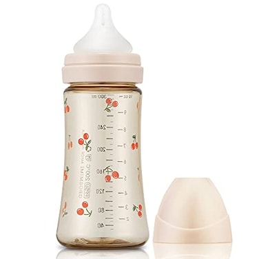 Grosmimi PPSU Baby Bottle BPA Free 10oz CherryRose Gold