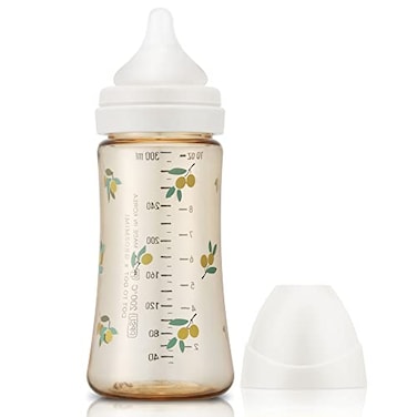 Grosmimi PPSU Baby Bottle BPA Free 10oz OliveWhite