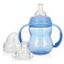 Nuby 3 in 1 Baby Bottle to Training Sippy Cup 8 Oz Toddler Cups Spill Proof with Soft Spout Nipple Removable Grip Handles Dishwasher Safe Blue