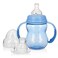 Nuby 3 in 1 Baby Bottle to Training Sippy Cup 8 Oz Toddler Cups Spill Proof with Soft Spout Nipple Removable Grip Handles Dishwasher Safe Blue