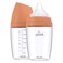 Quark BuubiBottle Max Slow Flow Bottle for Newborn Babies by with AntiColic RealFeel Nipple to Simulate Breastfeeding BPAFree PVCFree ToxinFree 8 Oz Bottle with Lid 2 Pack Orange