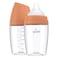 Quark BuubiBottle Max Slow Flow Bottle for Newborn Babies by with AntiColic RealFeel Nipple to Simulate Breastfeeding BPAFree PVCFree ToxinFree 8 Oz Bottle with Lid 2 Pack Orange