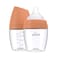 Quark BuubiBottle Mini Slow Flow Bottle for Newborn Babies by with AntiColic RealFeel Nipple to Simulate Breastfeeding BPAFree PVCFree ToxinFree 5 Oz Bottle with Lid 2 Pack Orange