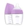 Quark BuubiBottle Mini Slow Flow Bottle for Newborn Babies by with AntiColic RealFeel Nipple to Simulate Breastfeeding BPAFree PVCFree ToxinFree 5 Oz Bottle with Lid 2 Pack Purple