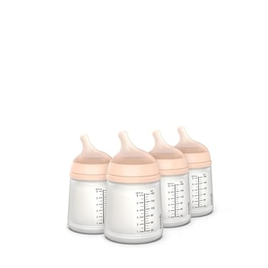Suavinex Zero Zero Anti Colic Baby Bottle No 1 Spanish Baby Bottle Brand Minimizes Bottle Rejection Nipple Confusion Perfect for Breastfeeding Babies 4 PK 6 oz Fair Tone Adaptable Flow