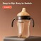Thyseed SpillProof Weighted Straw Sippy Cup Baby Transition Trainer Soft Silicone Spout BPAFree 6m 10 oz 1 Pack