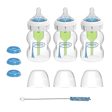Dr. Brown's Dr Browns Medical Specialty Feeding System WideNeck Baby Bottles Oral Feeding Solution for Preemies and Infants with Cleft Lip Feeding Challenges 5 oz150 mL 0m 3Pack