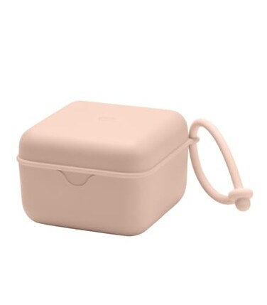 BIBS Pacifier Box with Loop for Storing Carrying Soothers 100 BPA Free Material Designed Made in Denmark Blush