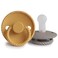 Frigg Rope SilkySoft Silicone Baby Pacifier Made in Denmark BPAFree Honey GoldPortobello 618 Months