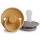 Frigg Rope SilkySoft Silicone Baby Pacifier Made in Denmark BPAFree Honey GoldPortobello 618 Months