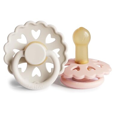 FRIGG Andersen Fairytale Natural Rubber Baby Pacifier Made in Denmark BPAFree CreamBlush 618 Months