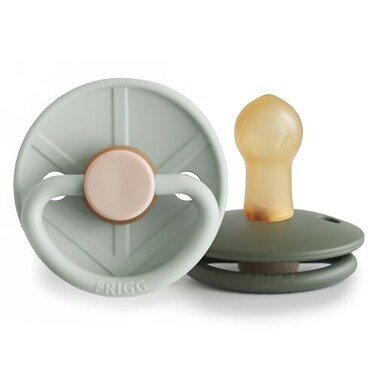 FRIGG Little Viking Natural Rubber Baby Pacifier 2Pack Made in Denmark BPAFree SageOlive 06 Months