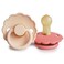FRIGG Daisy Natural Rubber Baby Pacifier Made in Denmark BPAFree Pink CreamPoppy Size 1 2Pack