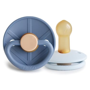FRIGG Little Viking Natural Rubber Baby Pacifier 2Pack Made in Denmark BPAFree Ocean ViewPowder Blue 618 Months