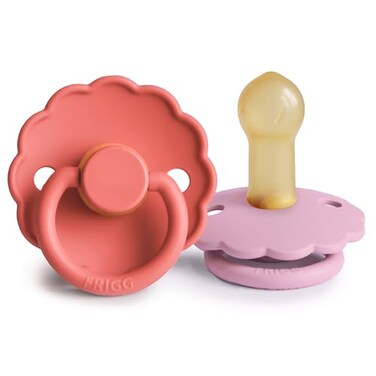 FRIGG Daisy Natural Rubber Baby Pacifier Made in Denmark BPAFree PoppyLupine Size 2 2Pack
